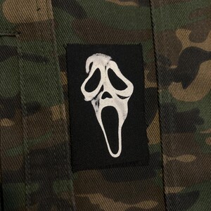 Scream Ghostface Inspired Patch- Punk Battle Vest Patch- Horror Themed-Alternative Apparel- Sew on Canvas Patch - Slasher - Battle Jacket