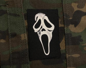 Scream Ghostface-inspirerad lapp - Punk Battle Vest-lapp - Skräcktema - Alternativa kläder - Sy-på canvas-lapp - Slasher - Battle Jacket
