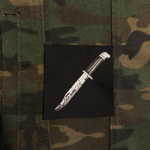 Scream Knife Inspired Patch- Punk Battle Vest Patch- Horror Themed-Alternative Apparel- Sew on Canvas Patch - Slasher - Battle Jacket