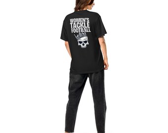 Camiseta unisex teñida en prenda de tejido grueso con estampado de calavera WTF