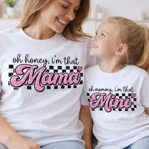 Mama Mini Matching PNG, Mothers Day Shirt Design, Coquette Leopard Mama Mini Set, Mommy And Me PNG, Pink Bow Sublimation, Instant Download