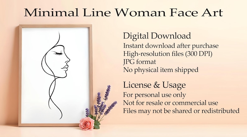 Minimal Line Art Face | Boho Abstract Woman Print - Etsy