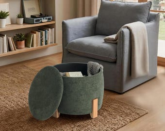 Get Set Style Soren Round Storage Ottoman