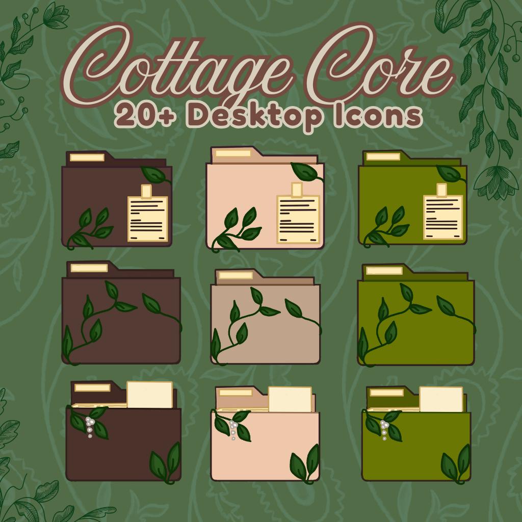 Cottagecore Folder Icon Cozy Cottagecore Forest Desktop Folder Organizer | Themed Folder Icons ...