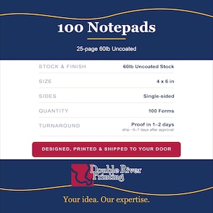 Custom Notepad Design and Printing | 100 pads 60lb uncoated 25 sheets image 5
