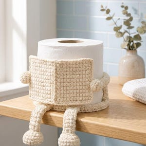 かぎ針編みトイレットペーパーホルダーの型紙｜簡単あみぐるみバスルームデコレーション（PDF型紙）