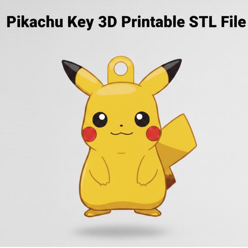 Pikachu Keychain STL File | 3D Printable Pokémon STL File | Cute Anime ...