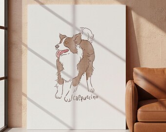 Custom Watercolor Pet Portrait, Playful Dog Cat Art, Funny (Digital Download)