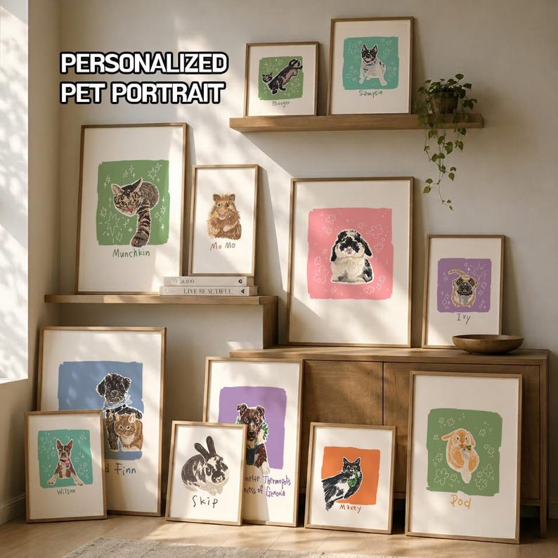 Custom Pet Portrait | Hand-Drawn Dog Cat Mom Keepsake Memorial gift(Digital File) image 6