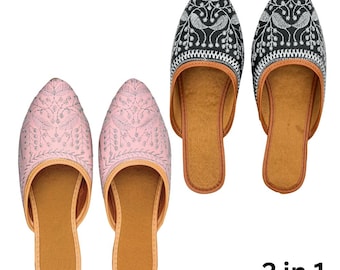 Mit Blumen bestickte Pantoletten | Vegan Kunstleder (Twin Set)