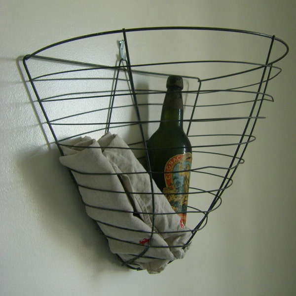 Vintage French Wire Basket...'Flower Basket' great for storage and decor (a pair available)