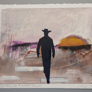 Lone cowboy original oil painting