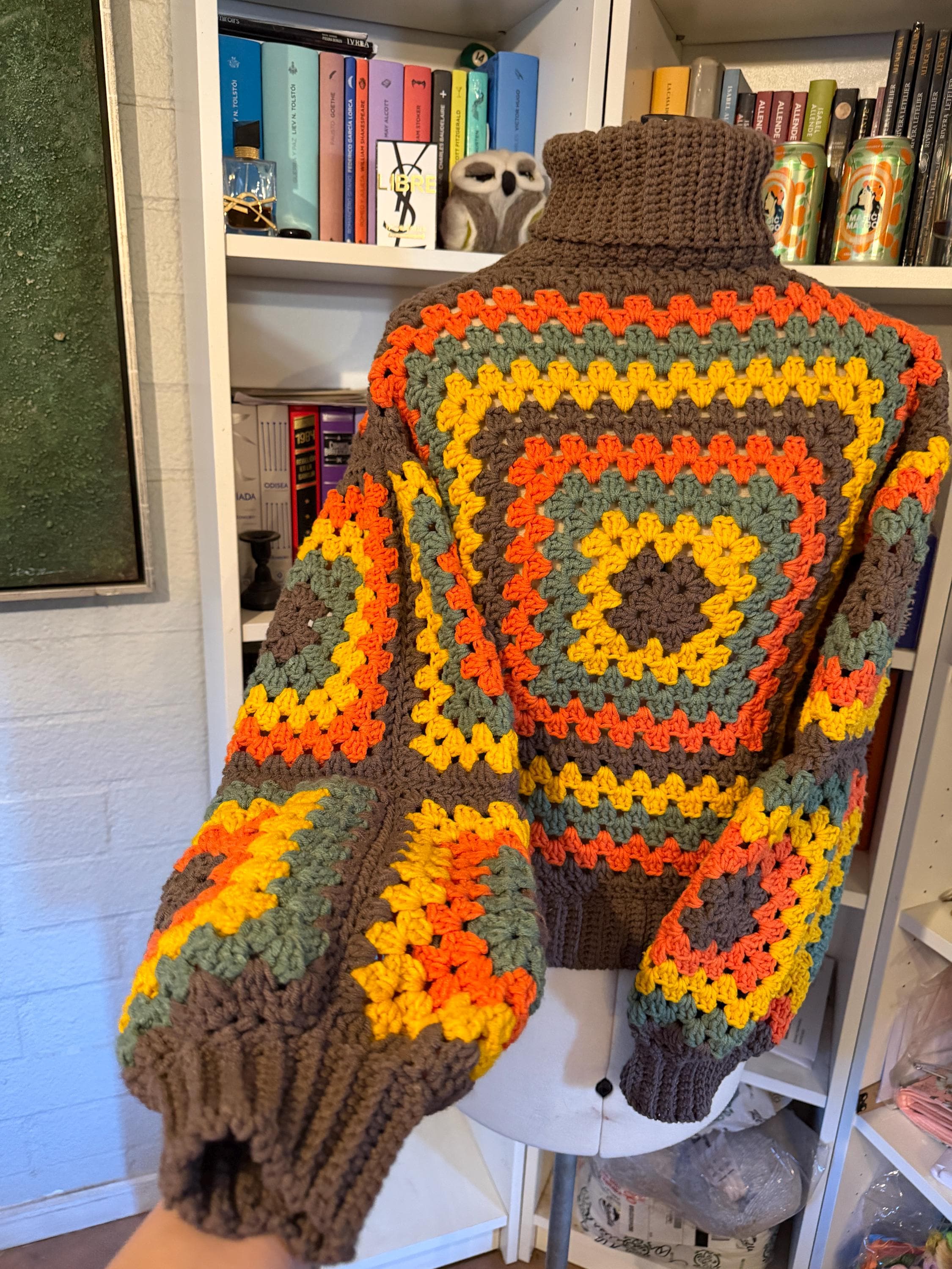 Eclipse Granny Square Sweater Pattern PDF | Turtleneck Crochet Pullover ...