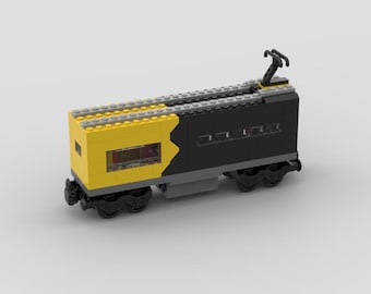 Custom Passenger Train Car Yellow Black MOC Instructions | PDF and XML Files