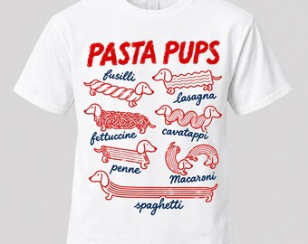 Funny Dachshund Pasta Shirt, Italian Foodie Dog Lover Gift, Comfort Colors Wiener Dog Tee, Doxie Mom Gift, Spaghetti Lover Tee