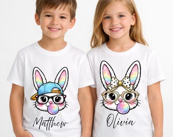 Custom Easter Bunny Name PNG, Pastel Coquette Bow Clipart, Personalized Kids First Easter Shirt Design, Baby Name PNG (Digital Download)