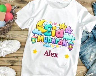 Personalized 1st Eid Mubarak Shirt Design PNG | Baby First Eid Outfit | Kids Eid Shirt Graphic | Sublimation DTF Print (Digital Download)