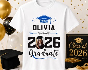 Personalized Graduation 2026 Shirt | Custom Photo Family Matching Grad Shirt | Senior Graduation Gift Tee | Custom College Graduate Outfit