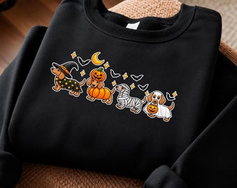 Halloween Dachshund PNG, Spooky Wiener Dog Shirt Design, Cute Halloween Dog Sublimation | Instant Download