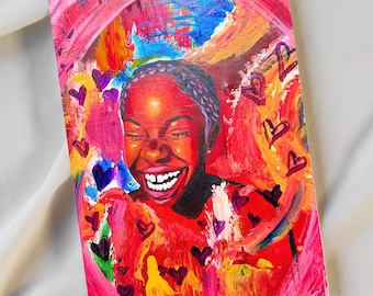My Sunshine Art Print | Joyful Black Girl Portrait, Colorful Abstract Decor