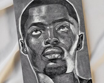 Wonder  | Charcoal Drawing Art Print | Contemporary Black Portrait | Moody Decor