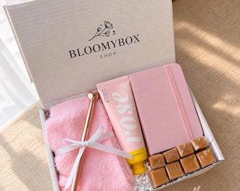 Pink Gift Box for Her, Birthday Gift for Women, Cozy Pink Gift Set, Cute Girlfriend Gift, Gift for Best Friend