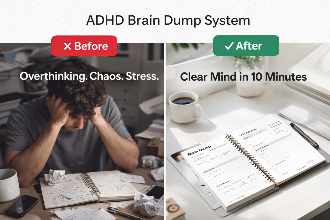 Adhd Overthinking ADHD Brain Dump System | Stop Overthinking in 10 Minutes | Focus ...