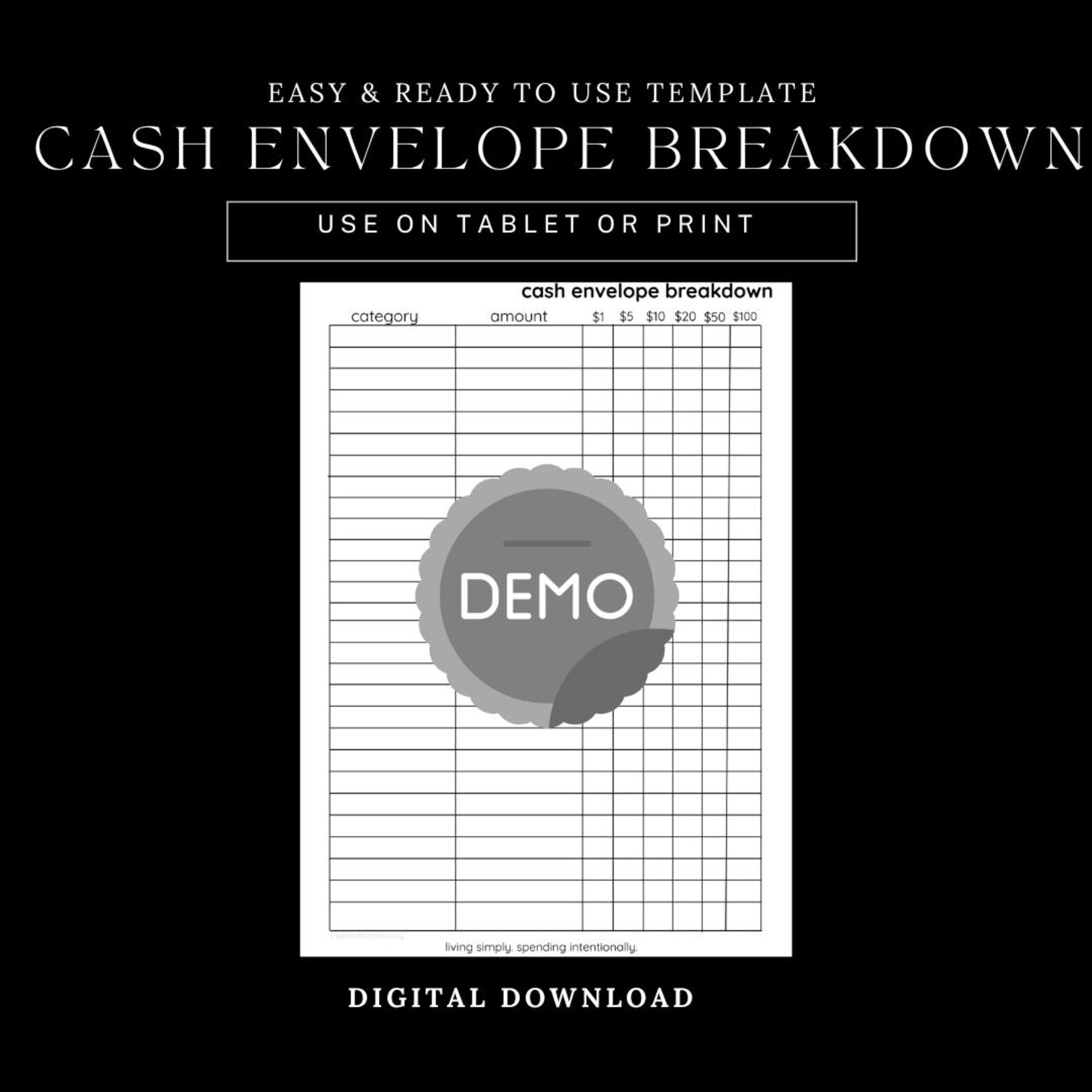 Cash Envelope Breakdown Printable - Etsy