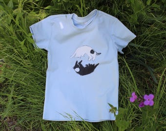 Camiseta gráfica ilustrada original, Gato Yin Yang