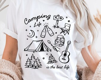 Camping Life Shirt, Camping Shirt Women, Outdoor Adventure Tee, Campfire T-shirt, Hiking Tee, Nature Lover Gift, Camping