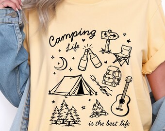 Camping Life Shirt, Camping Shirt Women, Outdoor Adventure Tee, Campfire T-shirt, Hiking Tee, Nature Lover Gift, Camping