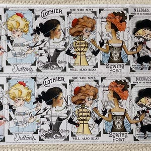 Riley Blake She Who Sews Seamstress Pictures   Cotton Quilting Panel 27” x 22”