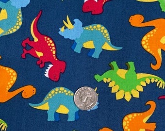 Cute!! Jurassic Dinosaur Cotton Fabric Fat Quarter 1/2 Yard and Full Yard Selection