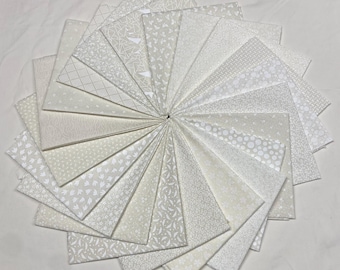 21 White Ivory Cream Taupe Cotton Quilt Sewing 21 Fabric Bundle Fat Quarter or Yard
