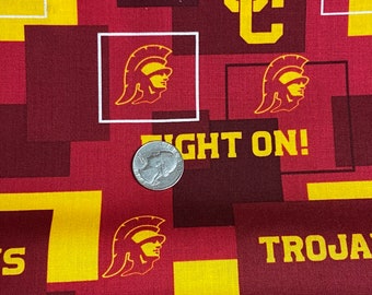 USC University of Southern California College Cotton Fabric last Fat Quarter- Licensed Print