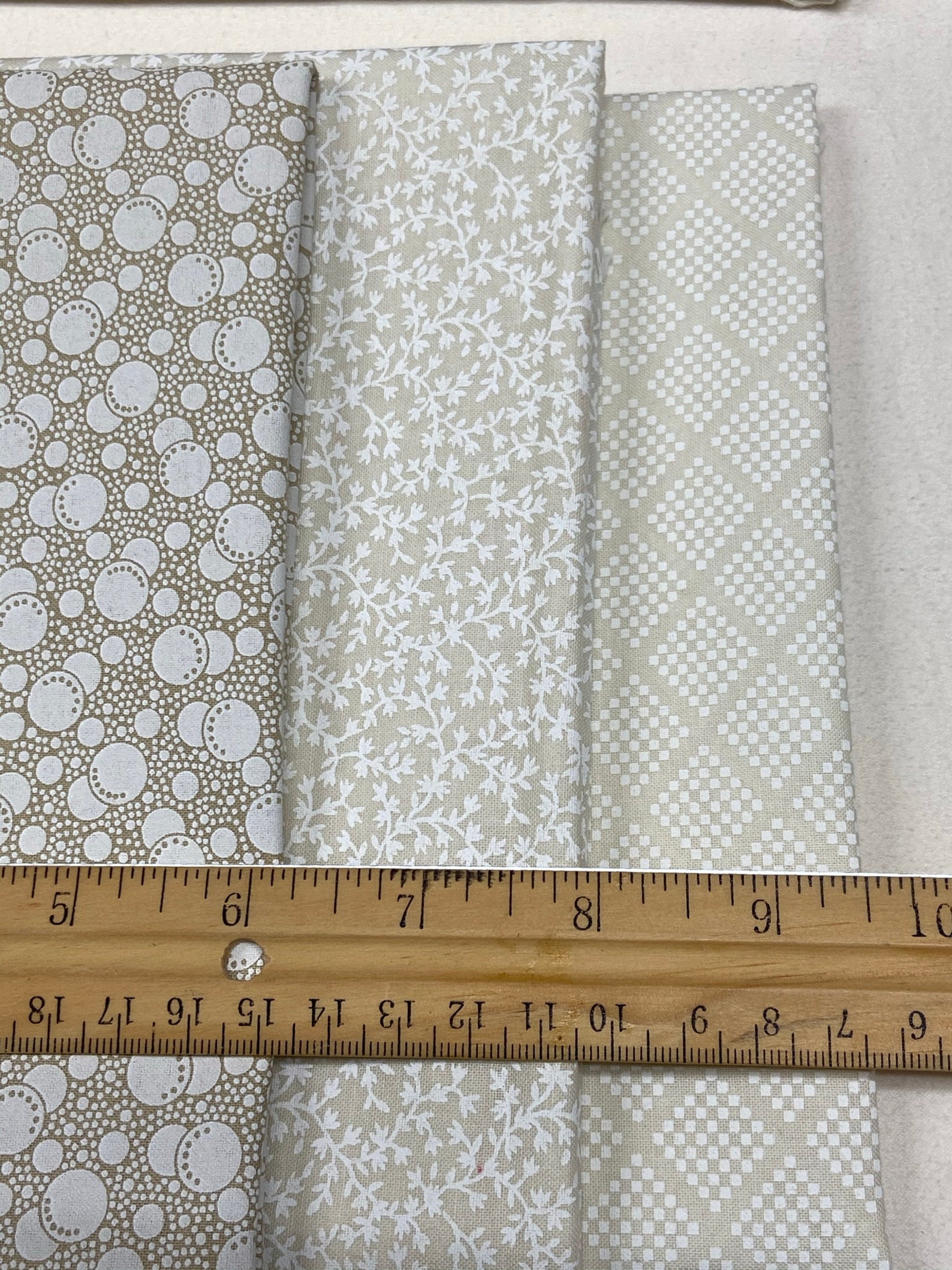 White Ivory Cream Taupe Cotton Quilt Sewing Fabric Bundle Fat Etsy