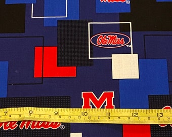 Ole Miss Cotton Fabric Fat Quarter - Licensed College Print