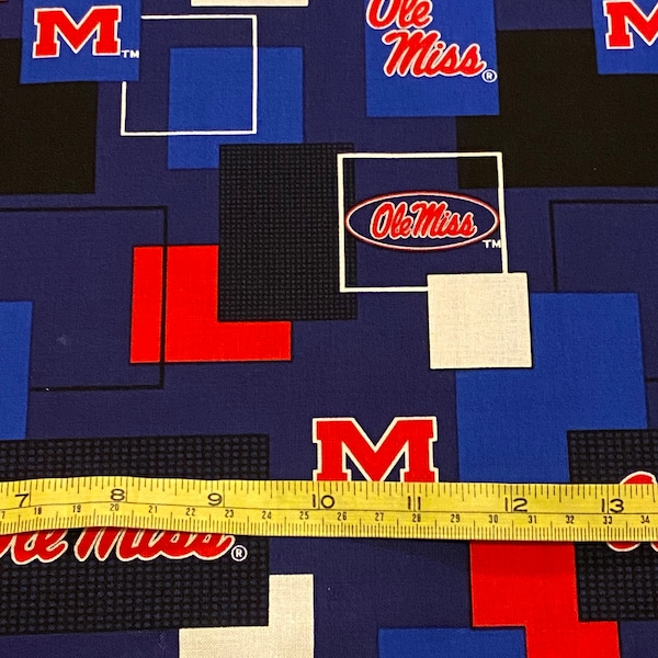 Ole Miss Cotton Fabric Fat Quarter - Licensed College Print