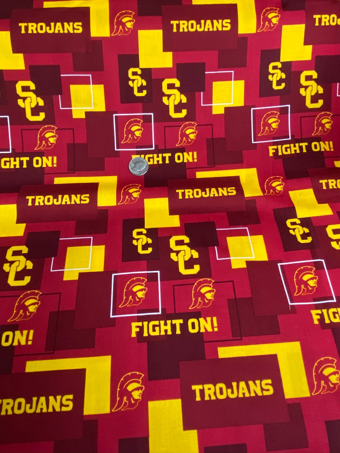 USC University of Southern California College Cotton Fabric Etsy