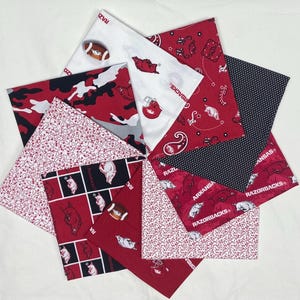 Arkansas Razorback 9 Piece Fat Quarter Bundle - Licensed Razorback Prints