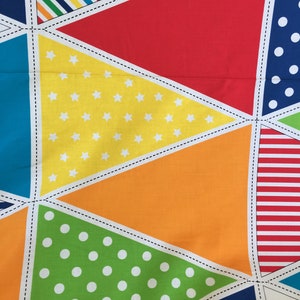 Bunting Fabric Panel DIY Bright Colorful Fun 44 Wide image 6