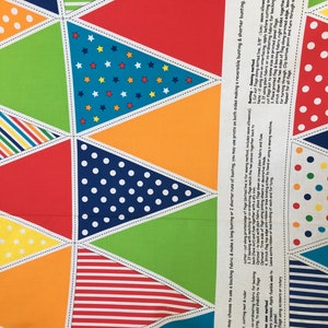 Bunting Fabric Panel DIY Bright Colorful Fun 44 Wide image 2