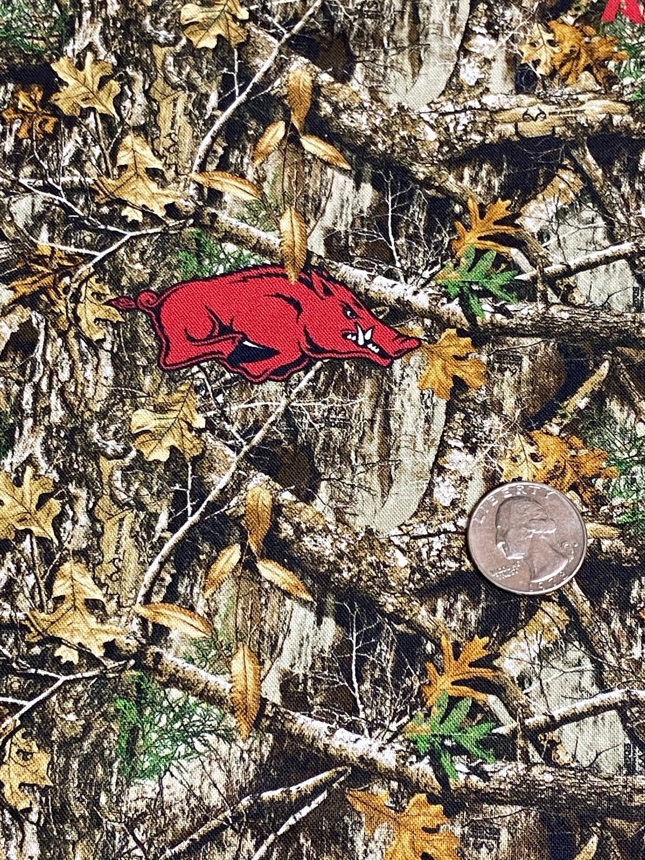 Arkansas Razorback Camo Cotton Fabric Half and Full Yard Licensed ...
