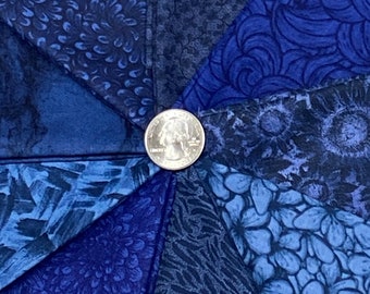 Blue Navy 9 Cotton Fabric Bundle Fat Quarter Half Yard and Yard Selection Quilting Sewing Assortment
