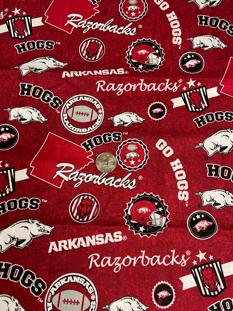 Arkansas Razorback Cotton Fabric Fat Quarter Licensed Etsy