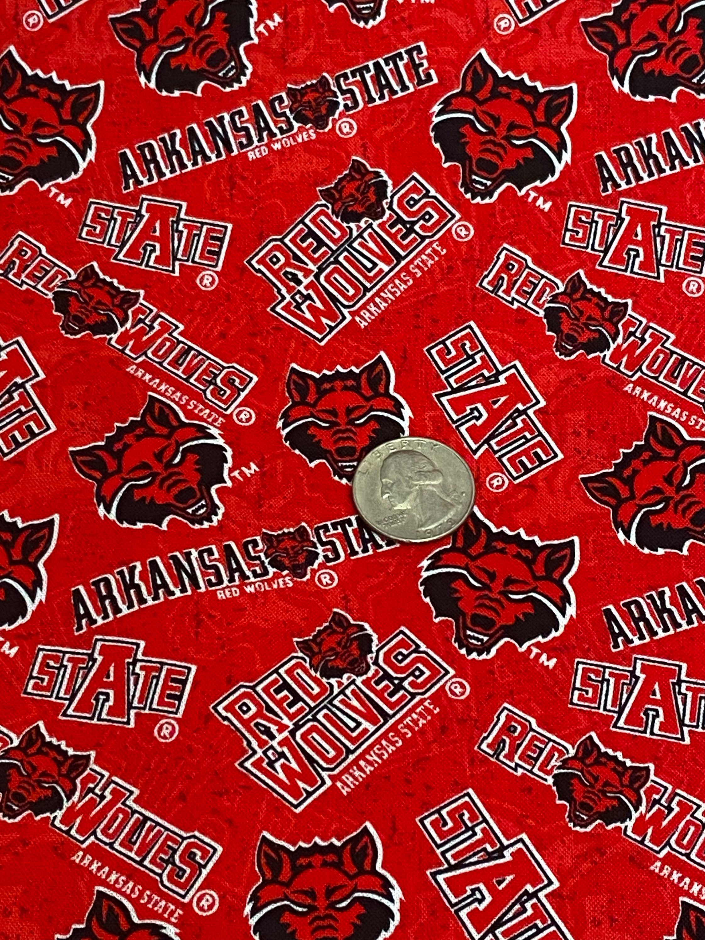 Arkansas State University Red Wolves Cotton Fabric Quilt Fat Quarter ...