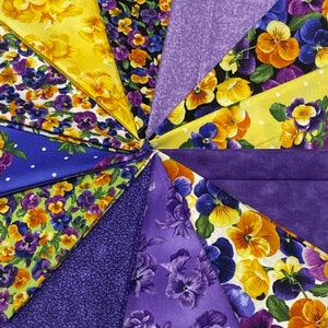 Purple Pansy Brightly So Robert Kaufman 12 Cotton Fabric Bundle