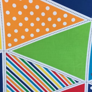 Bunting Fabric Panel DIY Bright Colorful Fun 44 Wide image 5