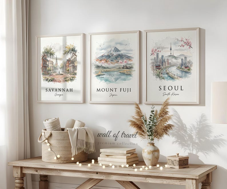 Mount Fuji Japan Mount Fuji Art, Canvas or Poster, Ink Wash Decor, Living Room Bedroom Study Wall Art, Blue Grey White image 13