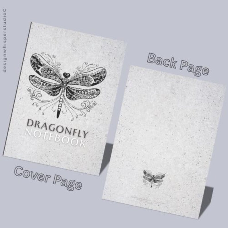 Gray Dragonfly Notebook Cover Printable, 8.5x11 Spiral or Binder ...